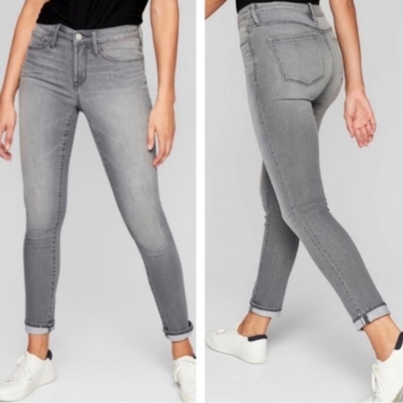 Athleta Jeans Athleta Gray Stretch Denim Sculptek Skinny Midrise